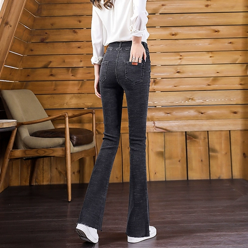 Ретро высокие штаны-клёш, штаны, осенние джинсы, труба, высокая талия, по фигуре