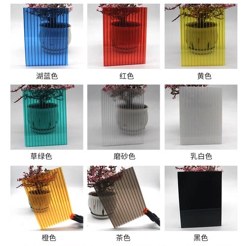 阳光板pc耐力板透明加厚车棚遮阳雨棚隔热蜂窝采光双层彩色中空心 - 图2