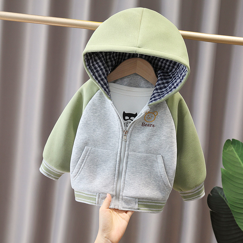 男童连帽外套2025新款小童洋气上衣男孩韩版夹克宝宝春秋款衣服潮,淘宝优惠券,粉丝福利购,淘宝优惠卷