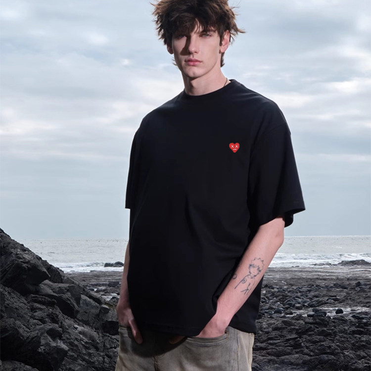 PLAY潮牌短袖T恤男女同款夏季美式高街重磅纯棉重工印花圆领上衣