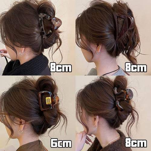 简约三角镂空磨砂抓夹女秋冬后脑勺2025新款鲨鱼夹高级感发夹发饰 - 图1