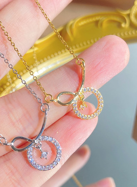 轻奢小众原创圆环镶钻锁骨链女