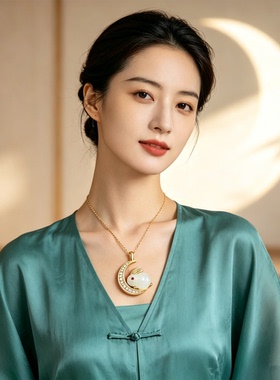 【专柜正品】金色福免锁骨项链女
