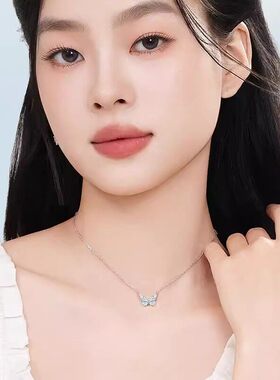 杭潮999足银夜光蝴蝶锁骨链