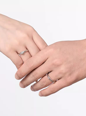 玫瑰物语999足银情侣戒指女男一对小众款对戒生日纪念日礼物送友