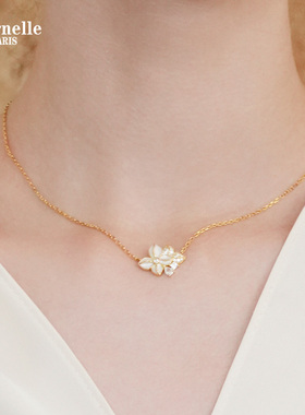 法国永恒四时花925纯银项链女款