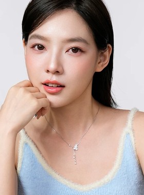 星夜蝴蝶s925纯银项链女款轻奢