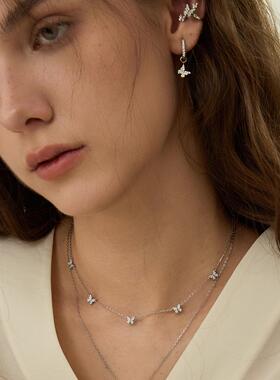 星悦蝴蝶925银锁骨链项链女配饰