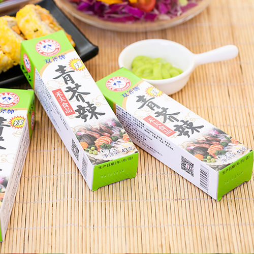 双斧牌芥末青芥辣酱辣根100支/箱鱼生寿司材料刺身山葵酱火锅商用 - 图1