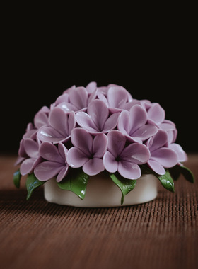 手工陶瓷花绣球花瓷花桌面摆件