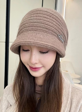 针织帽出游保暖女冬季大檐大头围