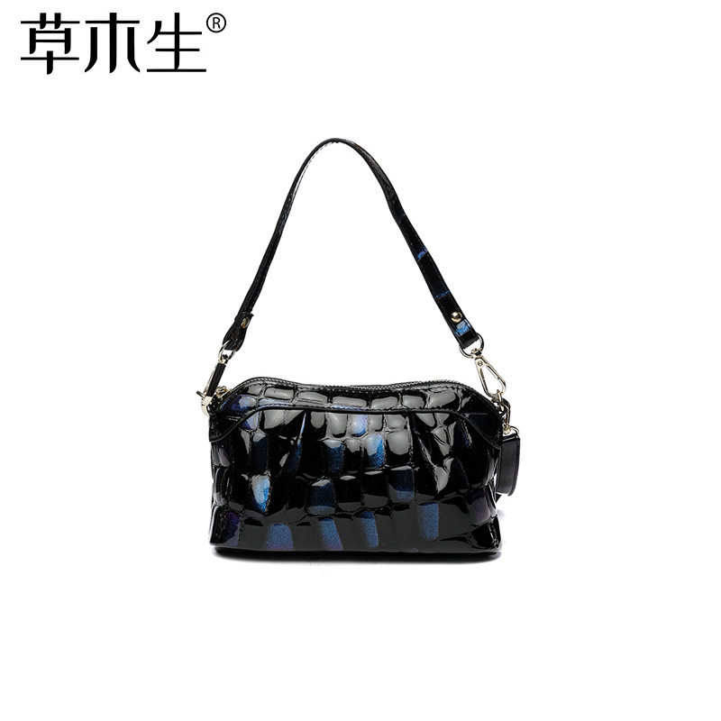 真皮手拿包女气质2020斜挎小包包 草木生箱包女士包袋