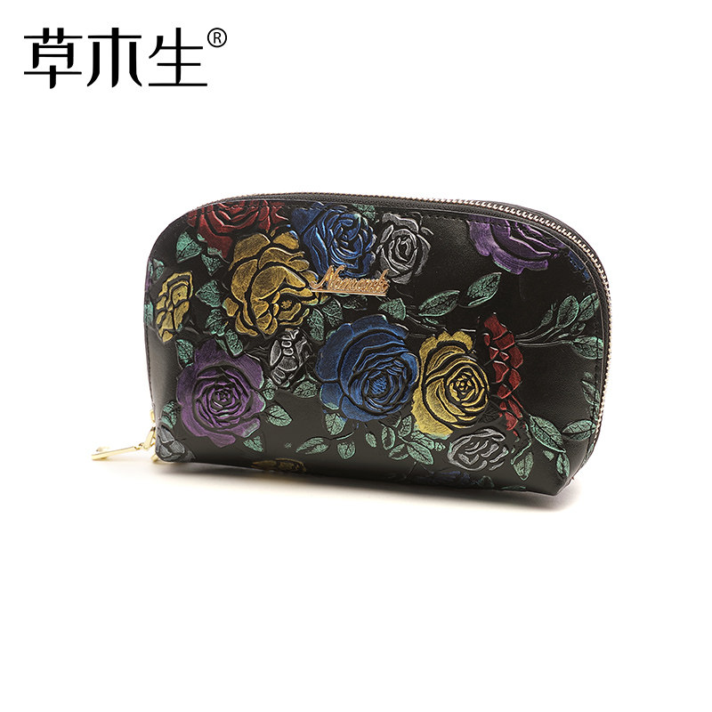 真皮贝壳女洋气2023新款压花零钱包 草木生箱包女士包袋