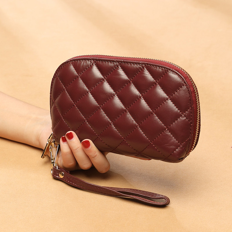 2020新款真皮手拎女士气质软零钱包 草木生箱包女士包袋