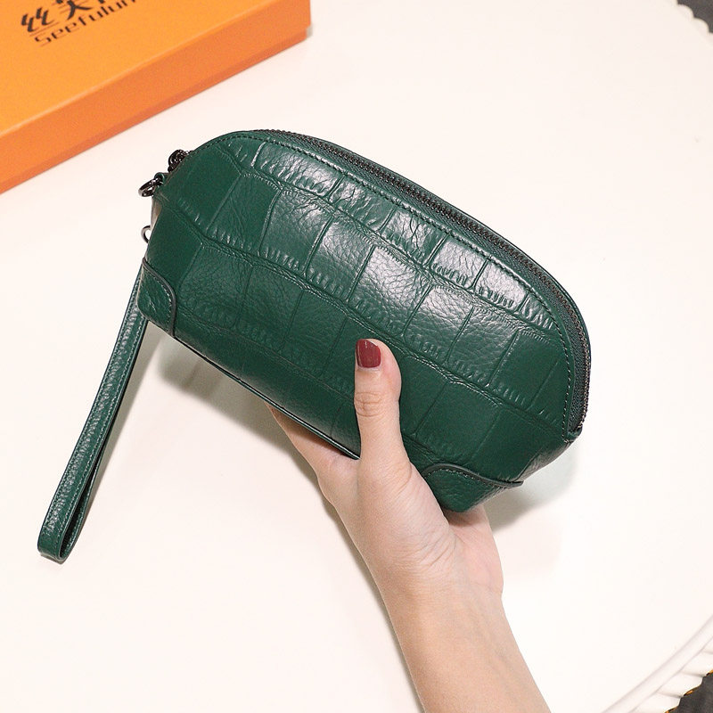 真皮大容量女士休闲轻便气质零钱包 草木生箱包女士包袋