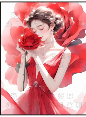 治愈系花仙子自粘墙贴美容院