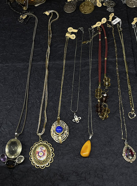 vintage镀银黄铜情侣古董项链