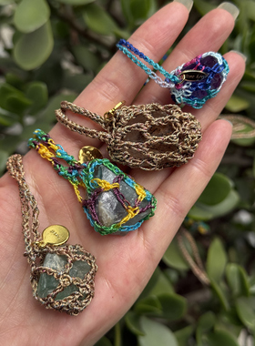 Boho-Chic 自由色彩｜手工编织天然石嬉皮吉普赛长款项链度假风搭