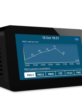 新款甲醛10合1二氧化碳PM2.5粉尘异味带闹钟多功能智能空气检测仪