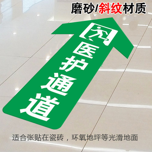 医院清洁区半污染限制区拖鞋摆放换鞋区消毒排队等候提示贴病人患者医护安全出入口医疗废物通道指示箭头地贴 - 图3