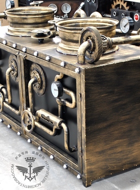 铁艺铜色 重金属工业风 洗手盆台盆洗手池洗漱台 酒吧餐饮咖啡店