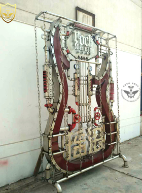 铁艺吉他酒吧主题餐厅屏风摆件
