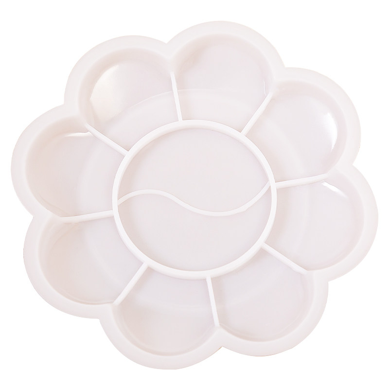 梅花型颜料调色盘学生美术用水彩水粉笔盒洗笔筒三线调色板小水桶,淘宝优惠券,粉丝福利购,淘宝优惠卷