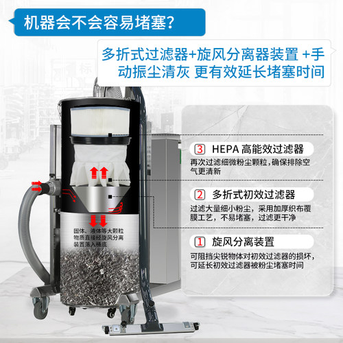 电动80L/100L防爆吸尘器工厂喷涂车间吸粉尘铝合金属粉尘面粉塑粉 - 图1