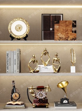 酒柜柜子复古怀旧摆件家居客厅C书柜工艺品摆设欧式轻奢装饰品