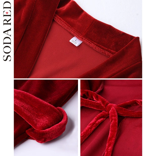 Красный сексуальный зимний демисезонный банный халат, длинная пижама для невесты, для подружки невесты