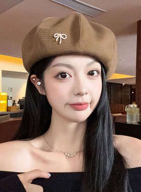 贝雷帽出游韩版女秋季显脸小