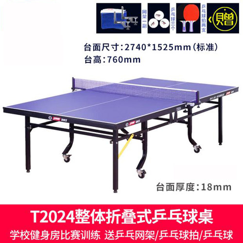 骄阳DHS红双喜乒乓球台 T2024 整体折叠 比赛球台 红双喜乒乓球桌 - 图0