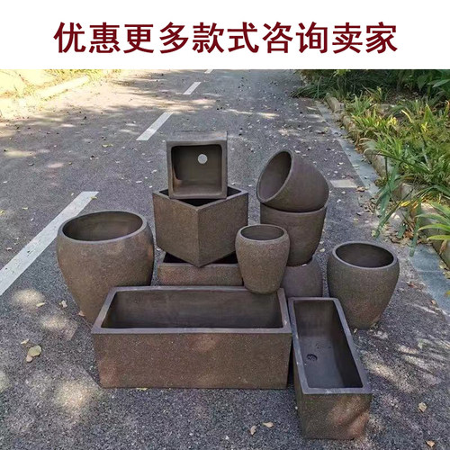 红泥陶盆-来样定做-别墅-庭院装饰-欧式花盆 陶罐素烧盆 - 图2