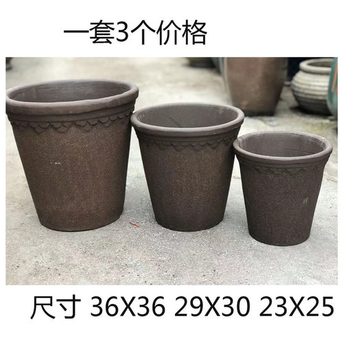 红泥陶盆-来样定做-别墅-庭院装饰-欧式花盆 陶罐素烧盆 - 图1