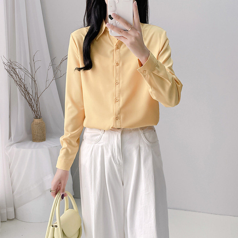 2025春秋韩版新款纯色气质衬衫女式流行时尚长袖洋气休闲大码女装,淘宝优惠券,粉丝福利购,淘宝优惠卷