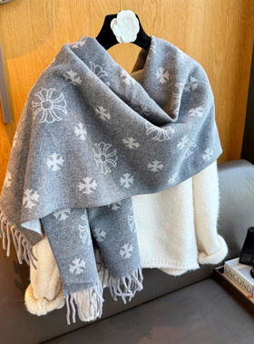 高档送礼雪花秋冬季保暖大牌灰色