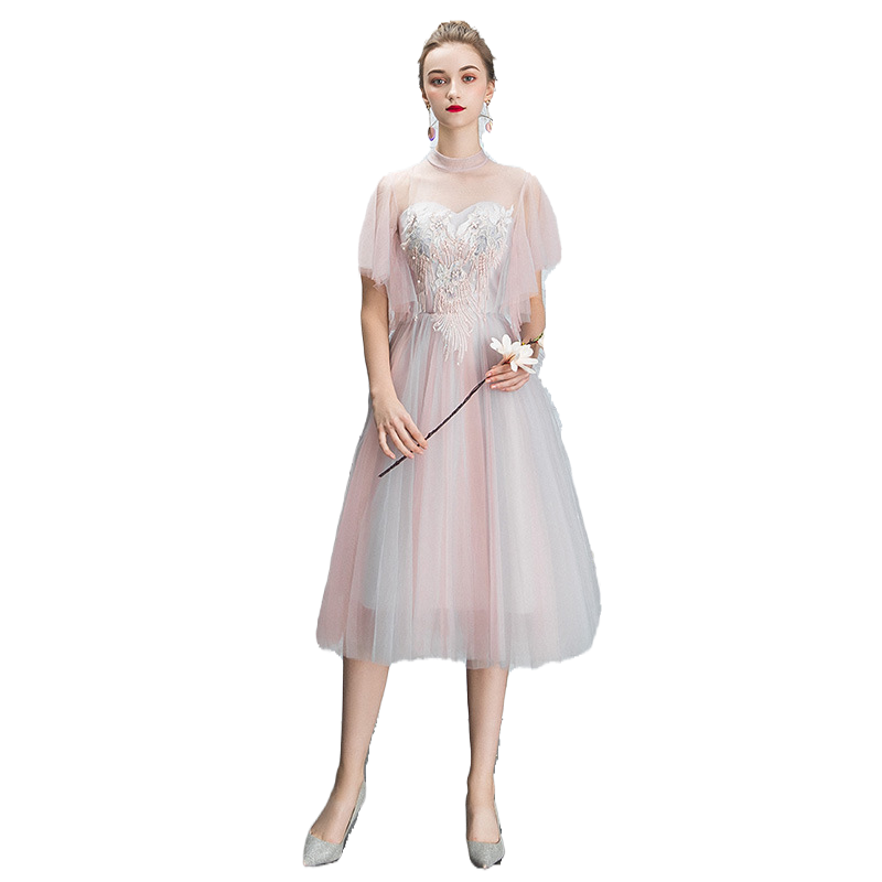 出租伴娘服2024新款仙气质姐妹团主持人演出合唱宴会礼服显瘦性感