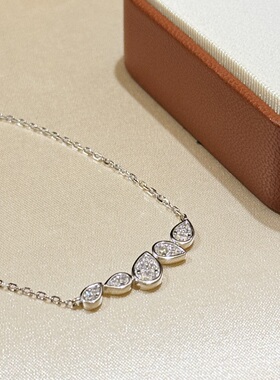 排钻水滴形项链通体925纯银