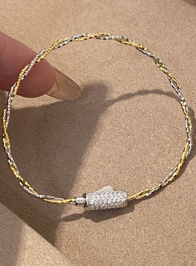 欧美时尚小众复古蛇骨麻绳手链丝线通体925纯银意大利工艺高品质