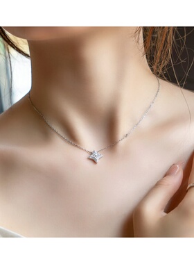 S925纯银小众轻奢光芒锁骨链女