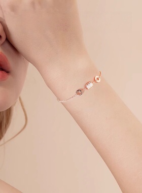 【幸运小蛮腰】玫瑰金S925银手链