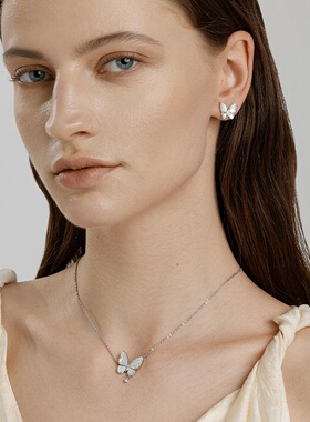 蝴蝶项链女925纯银甜美2026新款