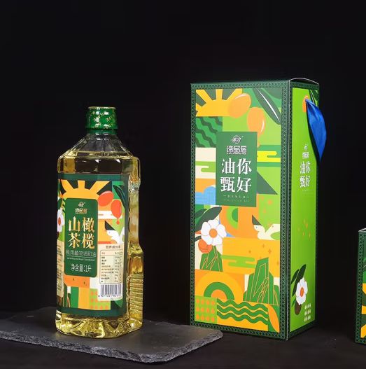 谛品居油你甄好山茶橄榄油伴手礼食用油1L*1瓶礼盒-图1