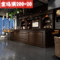 Eurostyle Solid Wood Retro Bar Coffee Hotel Corner Arched Water Bar Desk Cashier Desk Front Milk Tea Clothing Customised