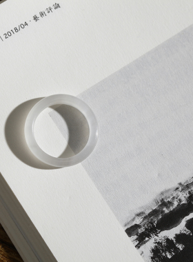 17号戒指 和田玉烟紫圆条素圈指环 5833