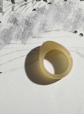 17号戒指 新建和田玉糖玉馒头款指环 2266