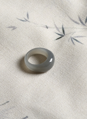 16号戒指 和田玉烟紫馒头款指环 3010