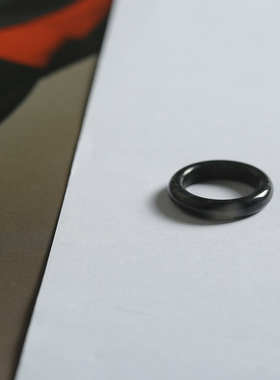 10号戒指 新疆和田玉青花籽料 籽玉素圈指环 4205