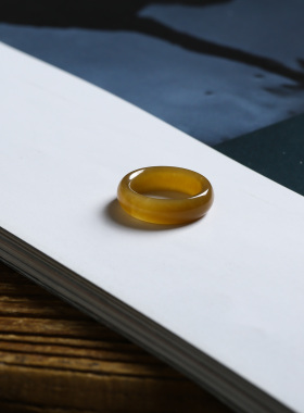 8号戒指 和田玉糖料糖玉小尺码圆弧素圈指环 尾戒 2892