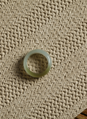 2号戒指 新疆和田玉糖料糖玉小尺码素圈指环 尾戒 3084